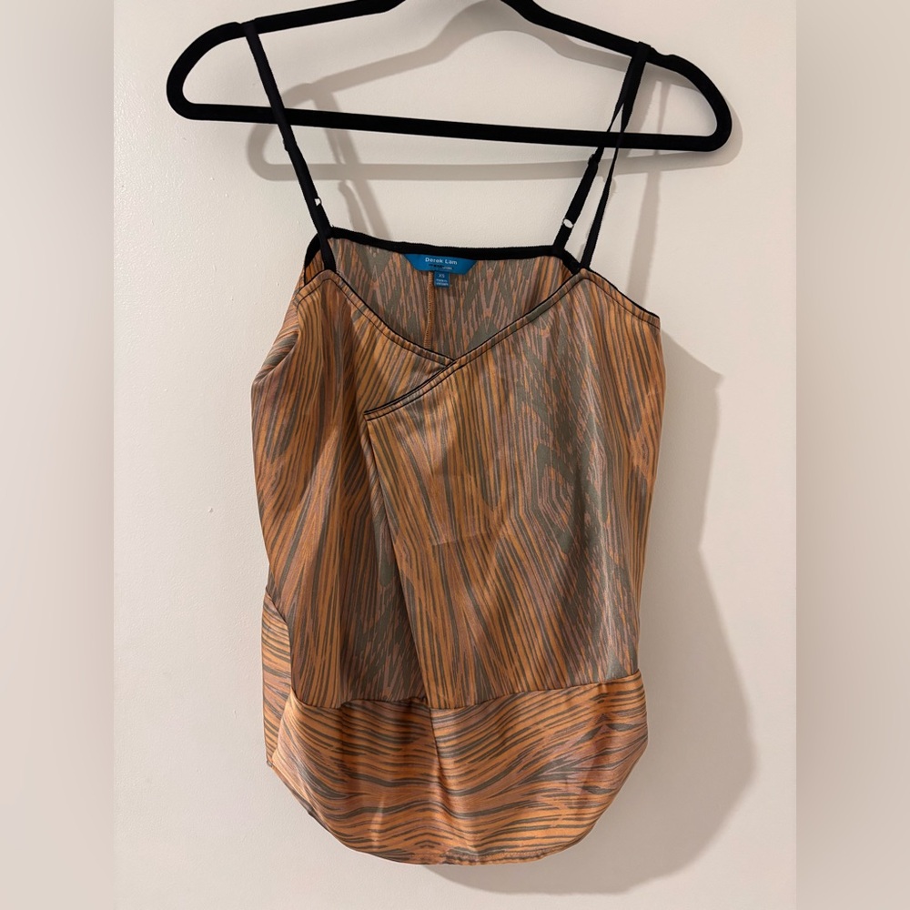 Derek Lam Orange and Black Patterned Camisole